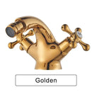 GobekUsa Dual Handle Bidet Faucet for Vessel Sink, Deck Mounted Water Mixer Tap
