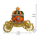 Ornate gold enamel crown jewelry box carriage bedroom decor by Decorbites