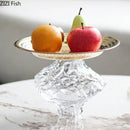 GobekUsa Glass Fruits Bowl Gold Plated Breakfast Dinner Plates Hotel Restaurant Fruit Plate