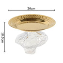 GobekUsa Glass Fruits Bowl Gold Plated Breakfast Dinner Plates Hotel Restaurant Fruit Plate