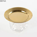GobekUsa Glass Fruits Bowl Gold Plated Breakfast Dinner Plates Hotel Restaurant Fruit Plate