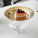 GobekUsa Glass Fruits Bowl Gold Plated Breakfast Dinner Plates Hotel Restaurant Fruit Plate