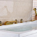 GobekUsa LED Waterfall Bath Tub Faucet with Handshower