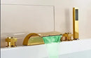 GobekUsa LED Waterfall Bath Tub Faucet with Handshower