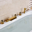 GobekUsa LED Waterfall Bath Tub Faucet with Handshower