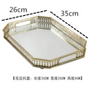GobekUsa Elegant Gold Mirror Glass Storage Tray for Jewelry and Small Items