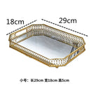 GobekUsa Elegant Gold Mirror Glass Storage Tray for Jewelry and Small Items