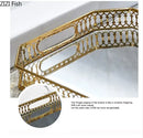 GobekUsa Elegant Gold Mirror Glass Storage Tray for Jewelry and Small Items
