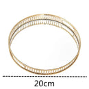 GobekUsa Elegant Gold Mirror Glass Storage Tray for Jewelry and Small Items