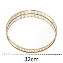 GobekUsa Elegant Gold Mirror Glass Storage Tray for Jewelry and Small Items