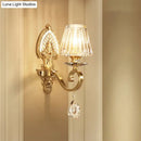 GobekUsa Gold Prismatic Crystal Wall Sconce - Contemporary Bedroom Lighting