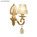 GobekUsa Gold Prismatic Crystal Wall Sconce - Contemporary Bedroom Lighting