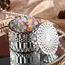 Ornate gold & rose gold faceted glass storage jar bedroom decor by Decorbites