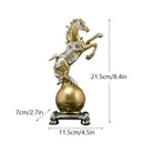 Ornate gold & silver decorbites golden horse sculpture living room by Decorbites