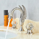 GobekUsa Gold Swan Basin Faucet - Dual Crystal Handle Bathroom Mixer Tap - Cold/Hot Water