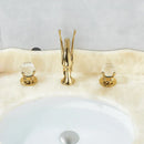 GobekUsa Gold Swan Basin Faucet - Dual Crystal Handle Bathroom Mixer Tap - Cold/Hot Water