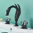 GobekUsa Gold Swan Basin Faucet - Dual Crystal Handle Bathroom Mixer Tap - Cold/Hot Water