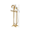 GobekUsa Gold Swan Bathtub Mixer with Handshower Head and 360° Rotation Spout