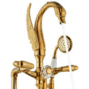 GobekUsa Gold Swan Bathtub Mixer with Handshower Head and 360° Rotation Spout