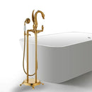 GobekUsa Gold Swan Bathtub Mixer with Handshower Head and 360° Rotation Spout