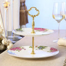 GobekUsa Bone China Fruit Plates Set Cake Stand Buffet Dishes Tray Tableware Decoration
