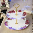 GobekUsa Bone China Fruit Plates Set Cake Stand Buffet Dishes Tray Tableware Decoration
