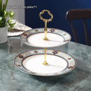 GobekUsa Bone China Fruit Plates Set Cake Stand Buffet Dishes Tray Tableware Decoration