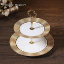 GobekUsa Bone China Fruit Plates Set Cake Stand Buffet Dishes Tray Tableware Decoration