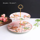 GobekUsa Bone China Fruit Plates Set Cake Stand Buffet Dishes Tray Tableware Decoration