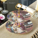 GobekUsa Bone China Fruit Plates Set Cake Stand Buffet Dishes Tray Tableware Decoration