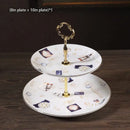 GobekUsa Bone China Fruit Plates Set Cake Stand Buffet Dishes Tray Tableware Decoration