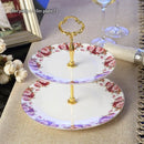 GobekUsa Bone China Fruit Plates Set Cake Stand Buffet Dishes Tray Tableware Decoration