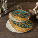 GobekUsa Bone China Fruit Plates Set Cake Stand Buffet Dishes Tray Tableware Decoration