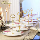 GobekUsa Bone China Fruit Plates Set Cake Stand Buffet Dishes Tray Tableware Decoration