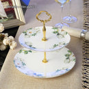 GobekUsa Bone China Fruit Plates Set Cake Stand Buffet Dishes Tray Tableware Decoration