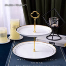 GobekUsa Bone China Fruit Plates Set Cake Stand Buffet Dishes Tray Tableware Decoration