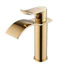 GobekUsa Gold Waterfall Bathroom Faucet Single Handle Basin Mixer Tap Brass Sink Crane