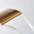 GobekUsa Gold Waterfall Bathroom Faucet Single Handle Basin Mixer Tap Brass Sink Crane