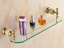 GobekUsa Brass Jade Bathroom Hardware Set: Corner Shelf, Paper Holder, Towel Bar, Soap Basket, Rack.