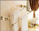 GobekUsa Brass Jade Bathroom Hardware Set: Corner Shelf, Paper Holder, Towel Bar, Soap Basket, Rack.