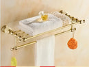 GobekUsa Brass Jade Bathroom Hardware Set: Corner Shelf, Paper Holder, Towel Bar, Soap Basket, Rack.