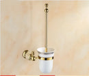 GobekUsa Brass Jade Bathroom Hardware Set: Corner Shelf, Paper Holder, Towel Bar, Soap Basket, Rack.