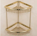 GobekUsa Brass Jade Bathroom Hardware Set: Corner Shelf, Paper Holder, Towel Bar, Soap Basket, Rack.