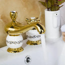 GobekUsa Diamond Bathroom Faucet Set - Polished Golden Luxury Bathtub Shower Basin Mixer