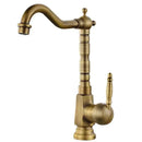 GobekUsa Brass Carved Bathroom Faucet, Single Handle Hot & Cold Water Mixer Tap