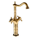 GobekUsa Brass Carved Bathroom Faucet, Single Handle Hot & Cold Water Mixer Tap