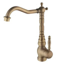 GobekUsa Brass Carved Bathroom Faucet, Single Handle Hot & Cold Water Mixer Tap