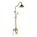 GobekUsa Golden Brass & Jade Bath Shower Set - Wall Mounted Rainfall & Hand shower