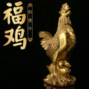 GobekUsa Brass Rooster Fengshui Figurine for Home Office Desktop Decoration