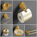 GobekUsa Dragon Bathroom Hardware Set: Paper Holder, Towel Rack, Soap Dish (MB-0950A)